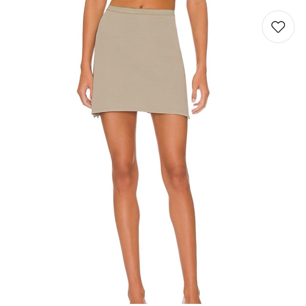 Anine Bing Elise Khaki Green Jersey Mini Skirt XS